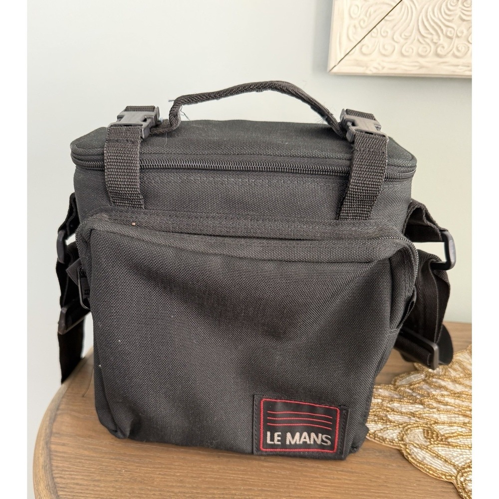 Le Mans LE-2025 Camera Bag Black Padded Travel Shoulder Case w Strap